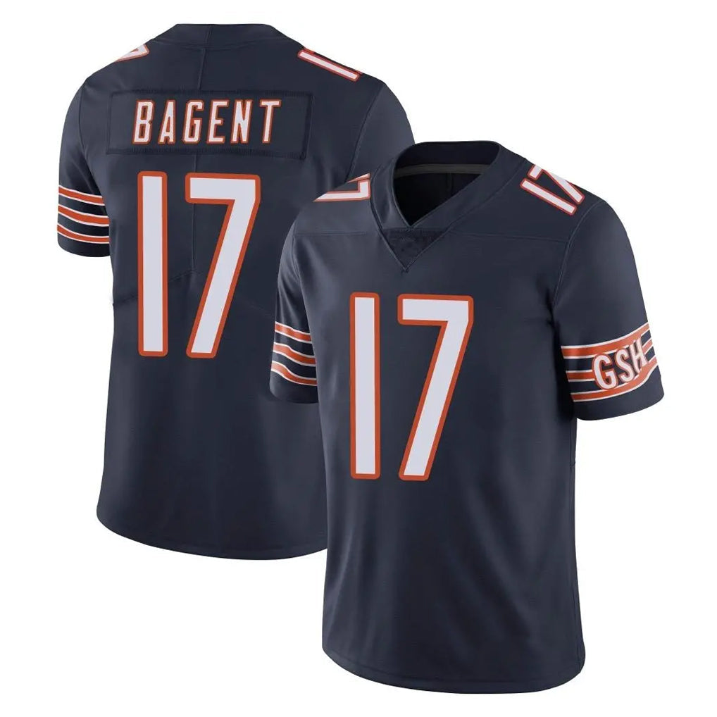 Johmsee C.Bears #17 Tyson Bagent Player Navy Vapor Untouchable Limited Home Game Stitched Jerseys