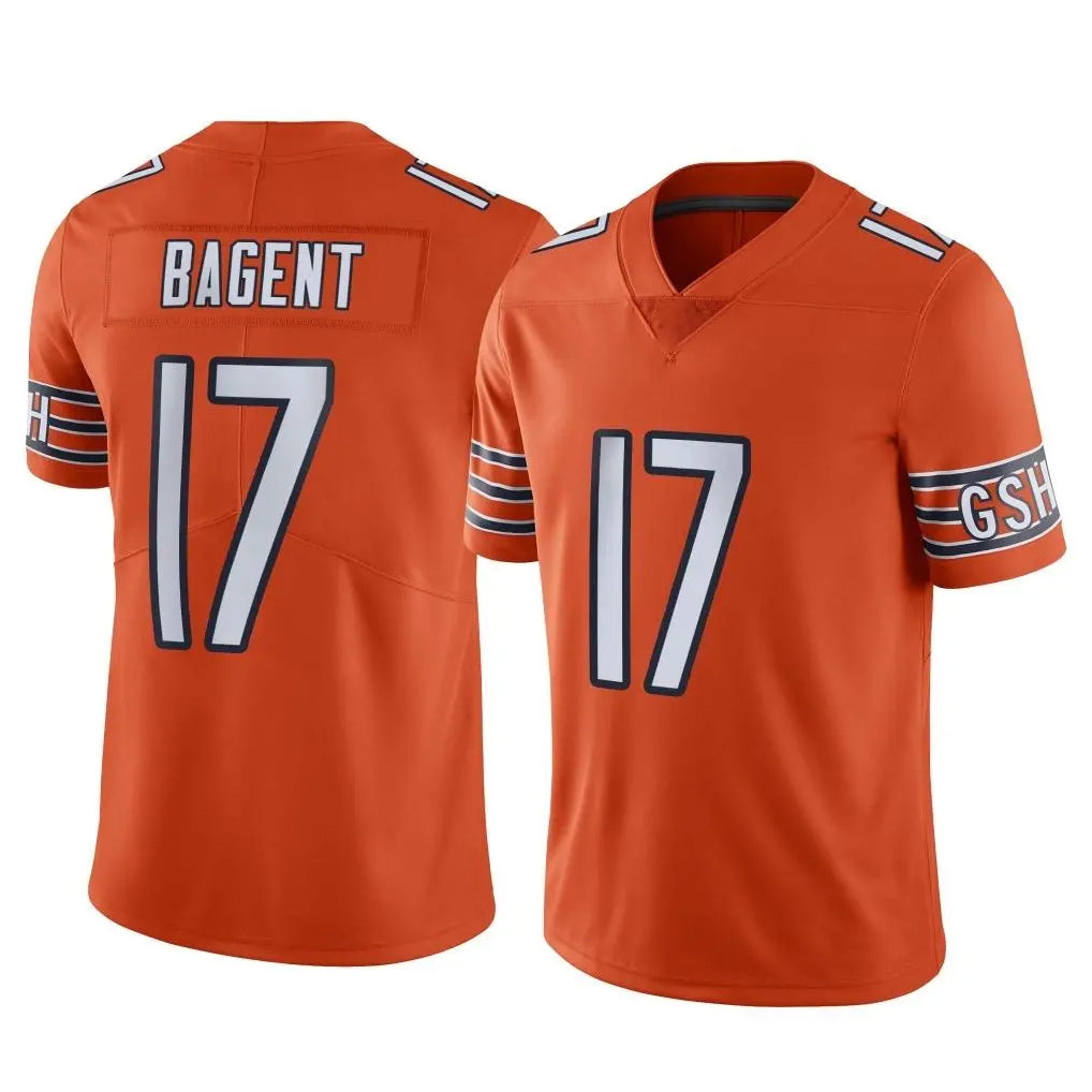Johmsee C.Bears #17 Tyson Bagent Player Orange Alternate Vapor Limited Home Game Stitched Jerseys