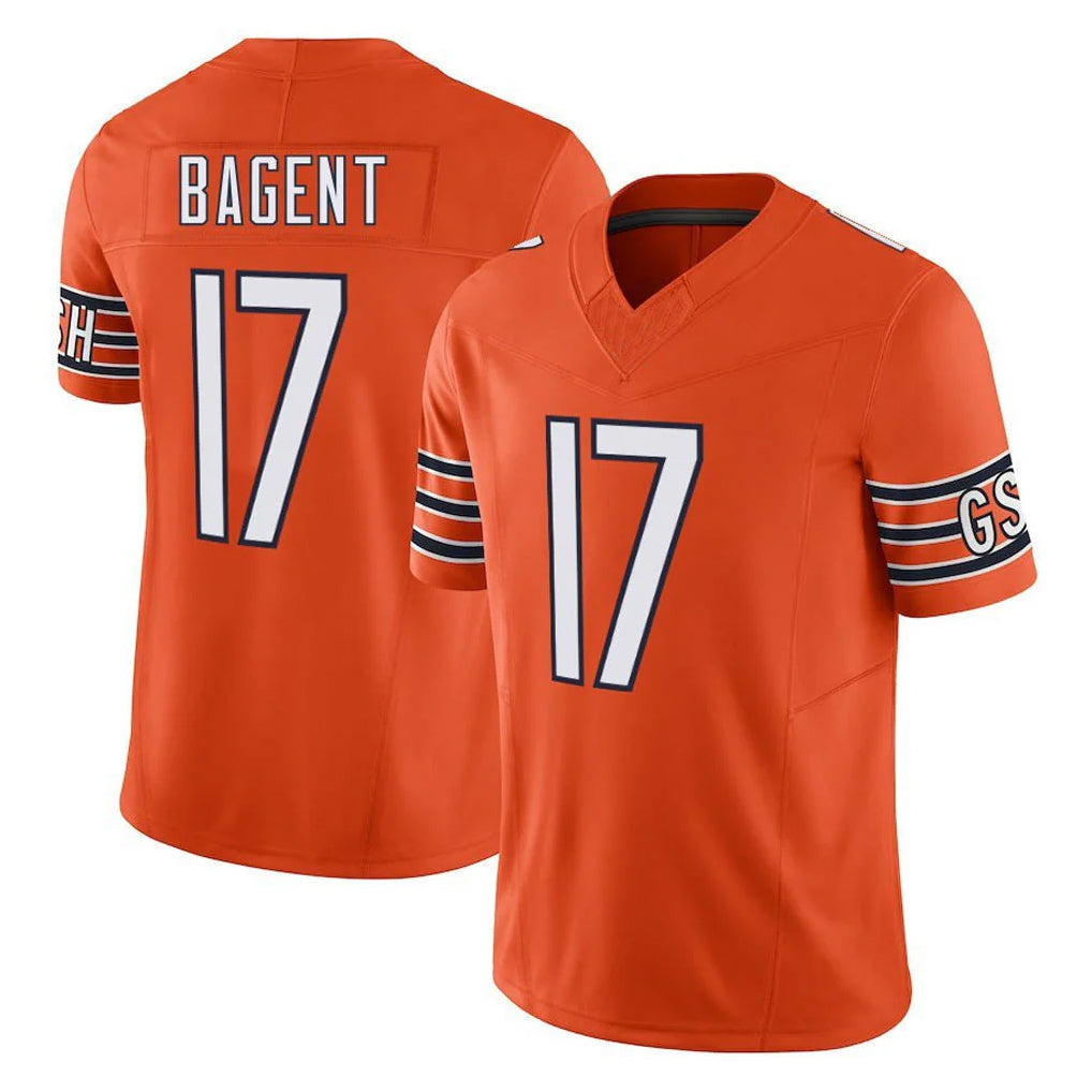 Johmsee C.Bears #17 Tyson Bagent Player Orange Vapor F.U.S.E. Limited Home Game Stitched Jerseys