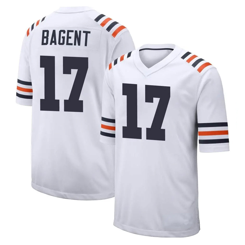 Johmsee C.Bears #17 Tyson Bagent Player White Classic Home Game Stitched Jerseys