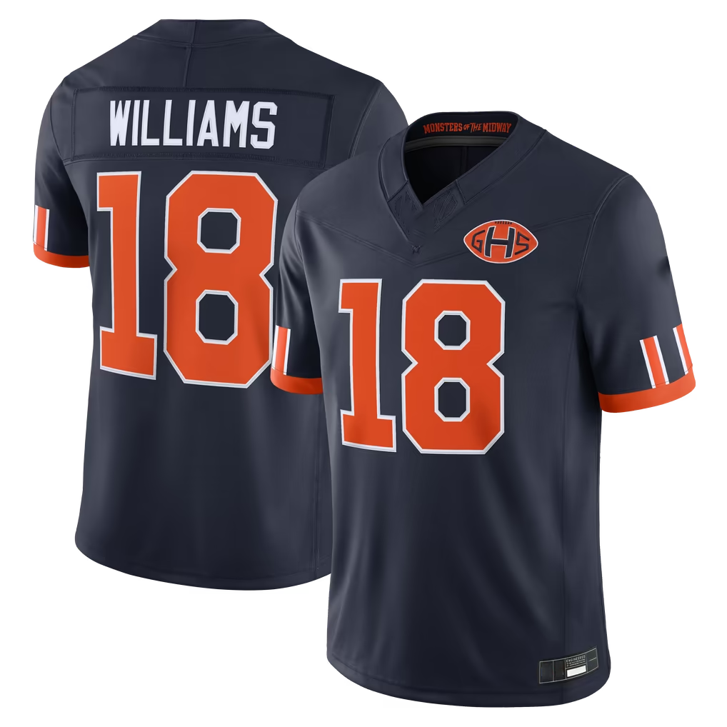 Johmsee C.Bears #18 Caleb Williams Navy 2026 Rivalries Collection Limited Stitched Jerseys
