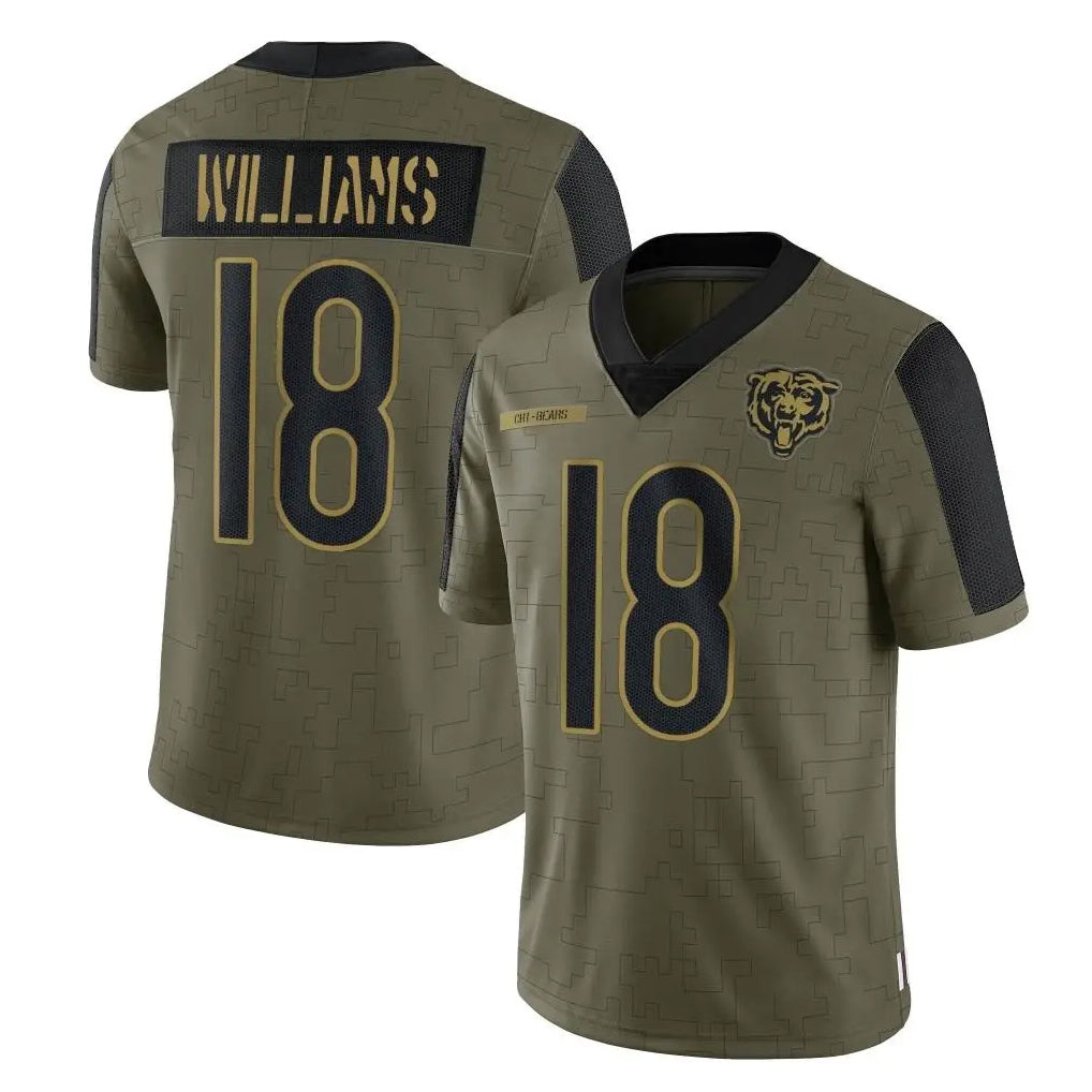 Johmsee C.Bears #18 Caleb Williams Player Olive Salute to Service Limited Stitched Jerseys