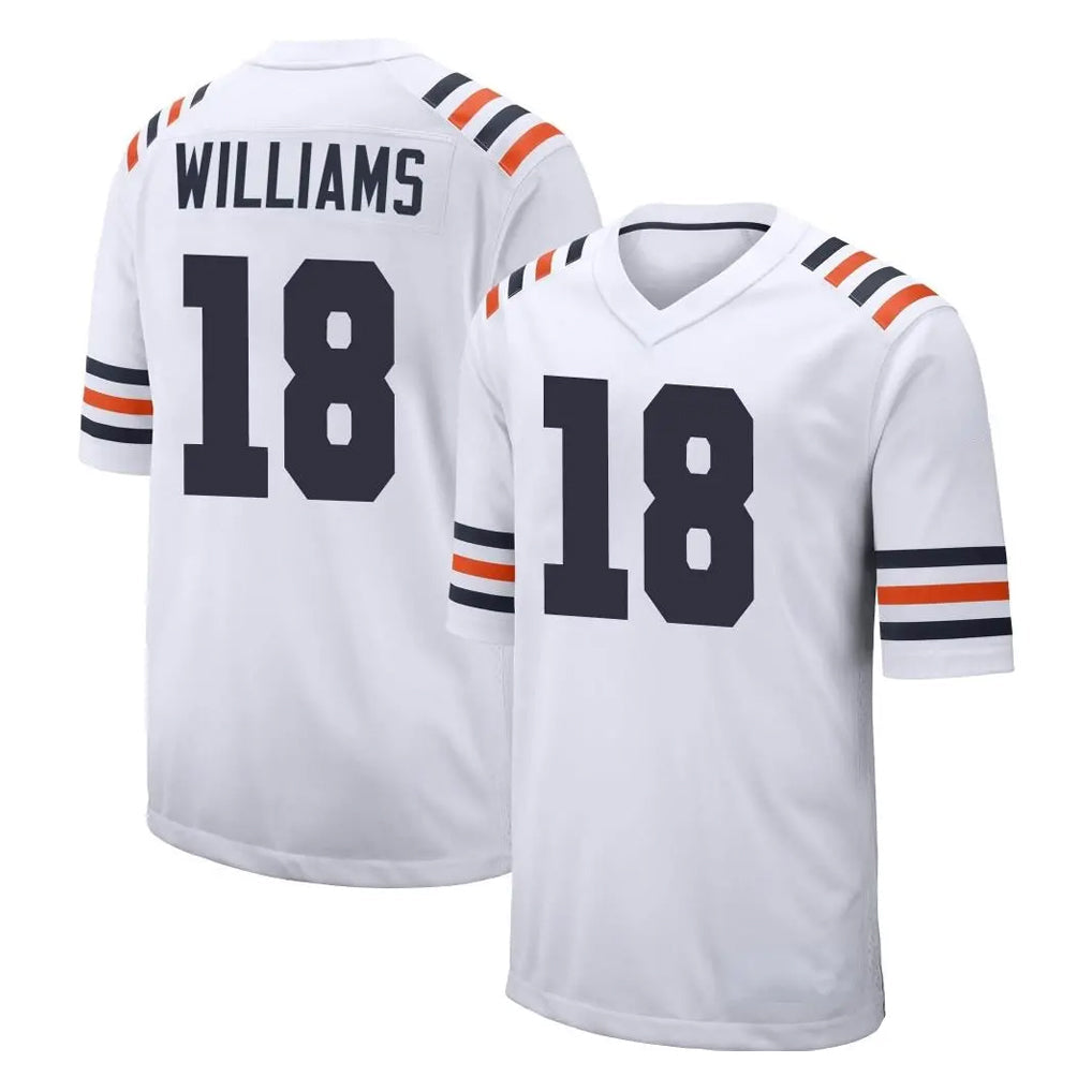 Johmsee C.Bears #18 Caleb Williams Player White Classic Home Game Stitched Jerseys
