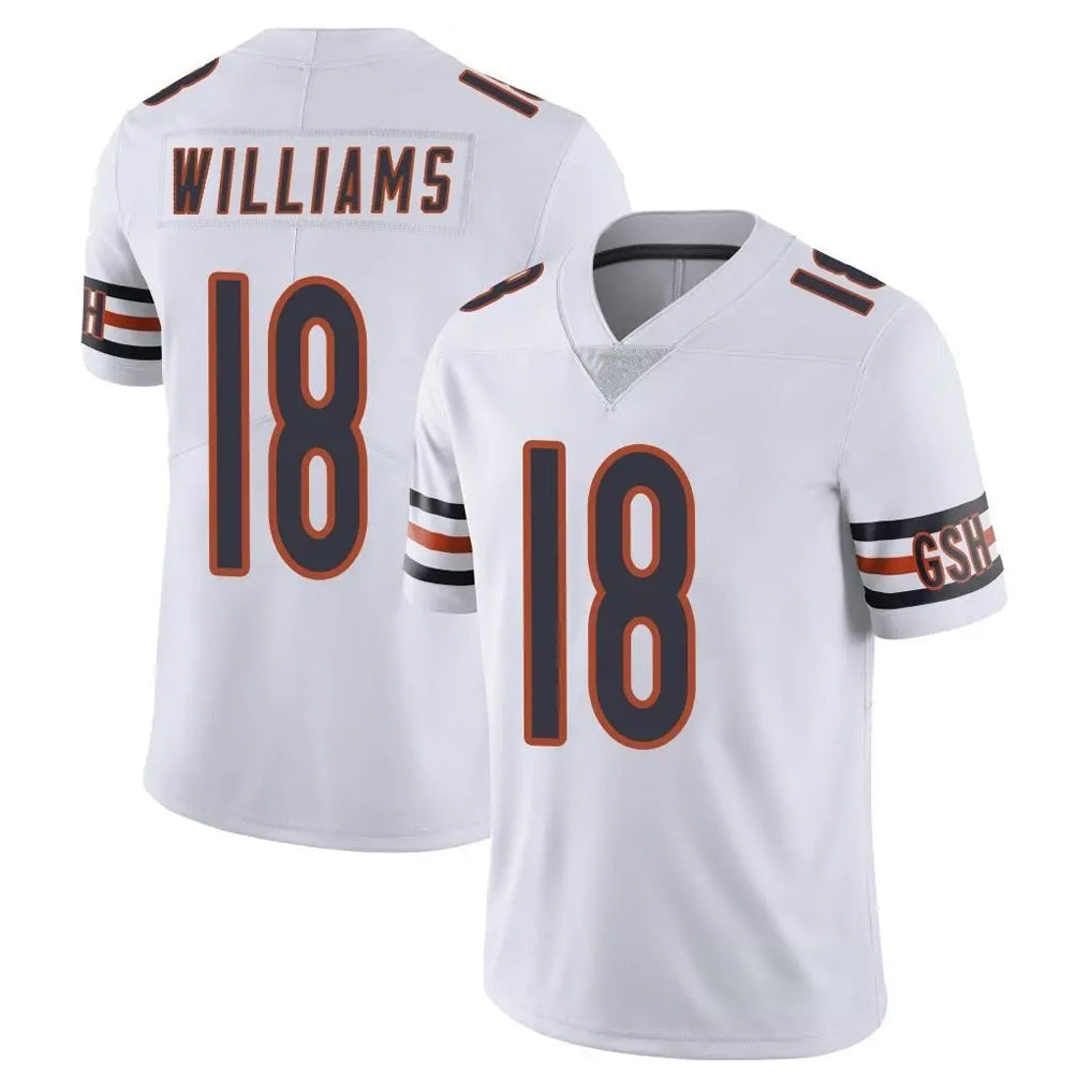 Johmsee C.Bears #18 Caleb Williams Player White Vapor Untouchable Limited Home Game Stitched Jerseys