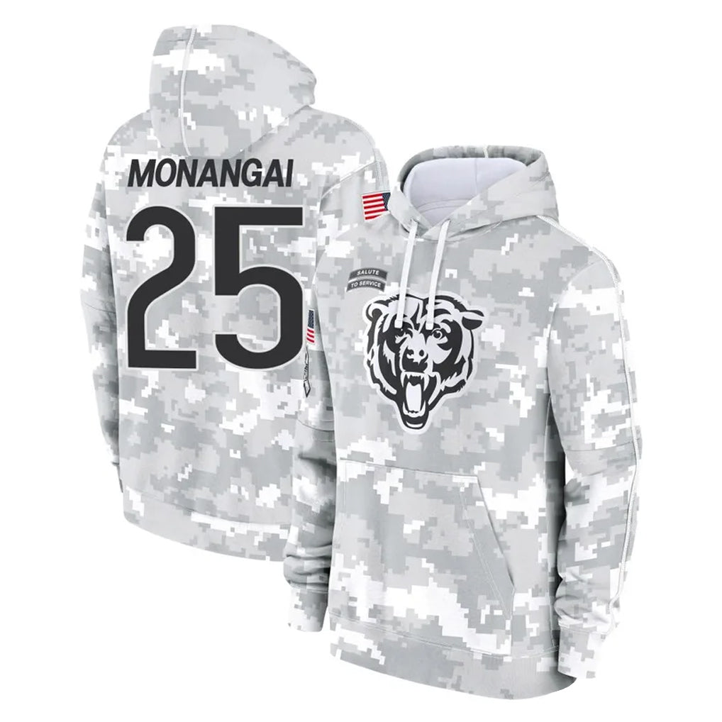 Johmsee C.Bears #25 Kyle Monangai Player Arctic Camo Salute to Service Pullover Hoodies Limited Stitched Jerseys