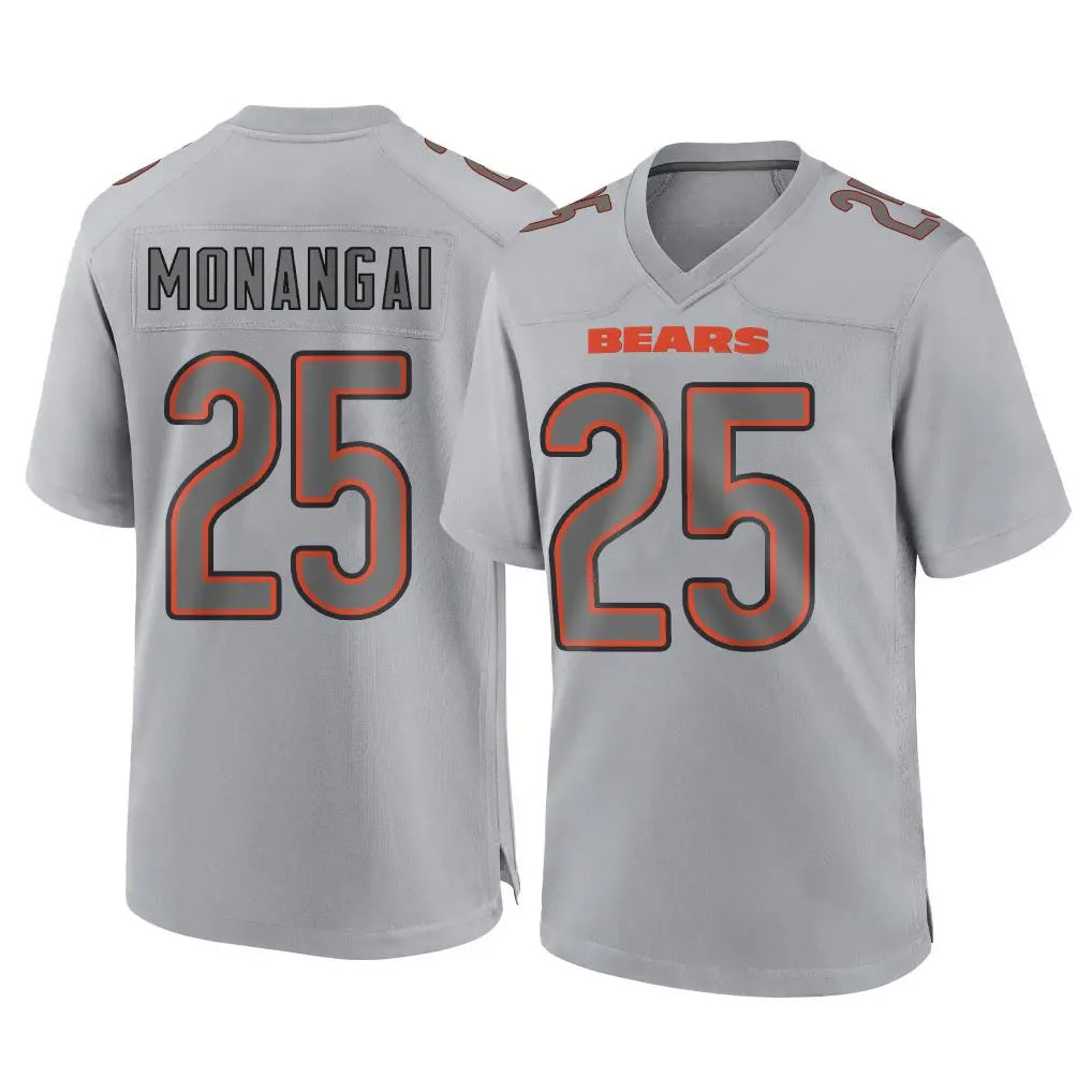 Johmsee C.Bears #25 Kyle Monangai Player Gray Atmosphere Fashion Game Stitched Jerseys