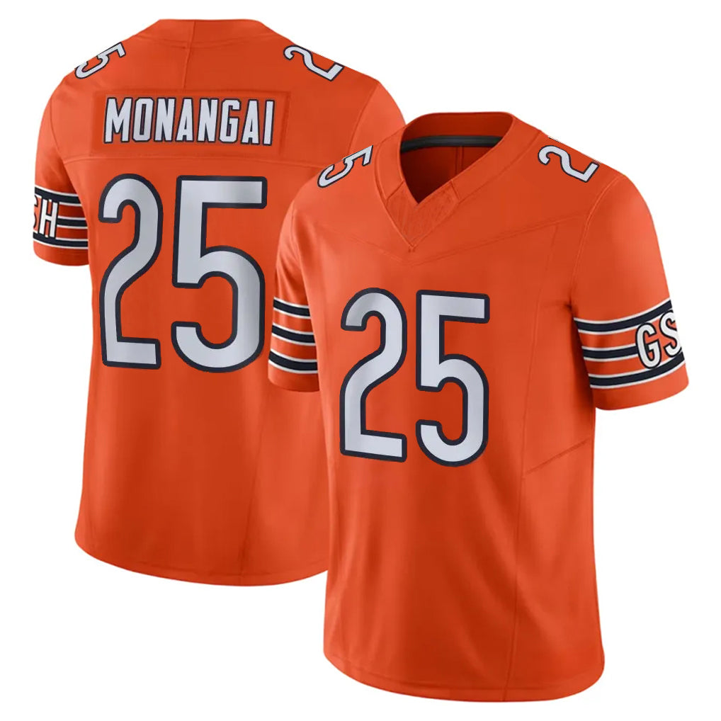 Johmsee C.Bears #25 Kyle Monangai Player Orange Vapor F.U.S.E. Limited Home Game Stitched Jerseys