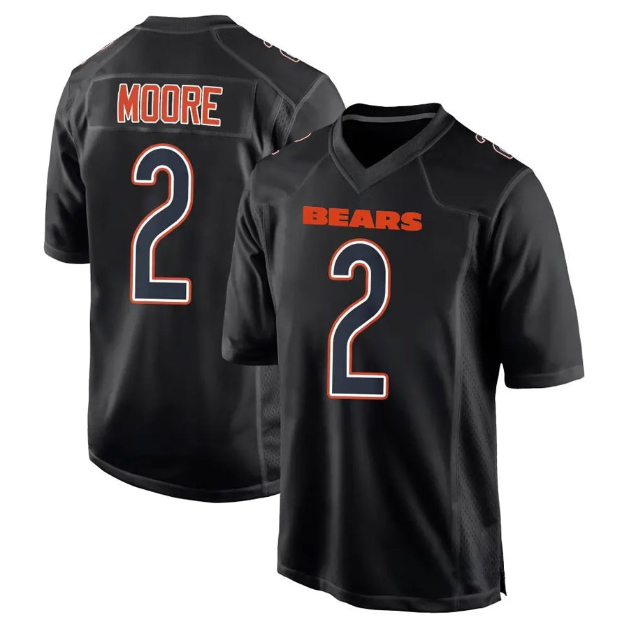 Johmsee C.Bears #2 D.J. Moore Player Black Carbon Fashion Stitched Jerseys