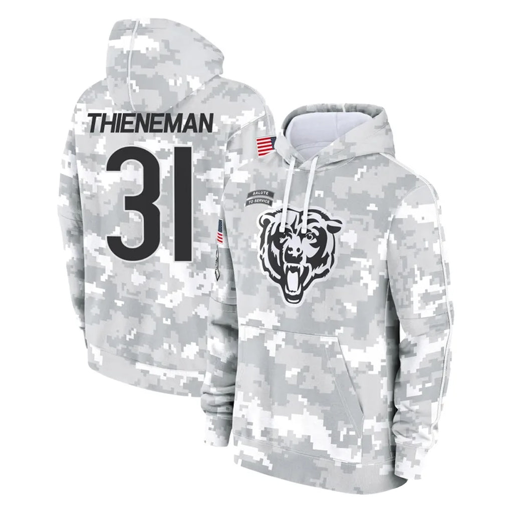 Johmsee C.Bears #31 Dillon Thieneman Player Arctic Camo Salute to Service Pullover Hoodies Limited Stitched Jerseys
