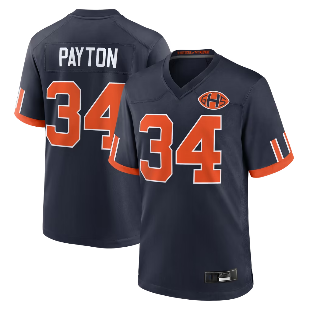 Johmsee C.Bears #34 Walter Payton Navy 2026 Rivalries Collection Game Stitched Jerseys