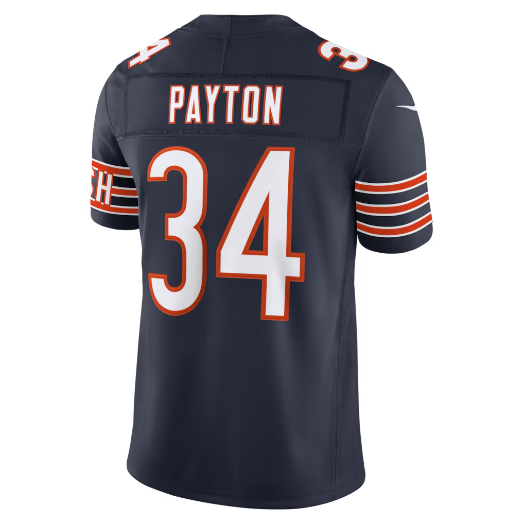 Johmsee C.Bears #34 Walter Payton Navy Vapor F.U.S.E. Stitched Retired Limited Stitched Jerseys