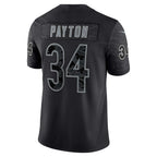 Johmsee C.Bears #34 Walter Payton Player Black RFLCTV Limited Game Stitched Jerseys