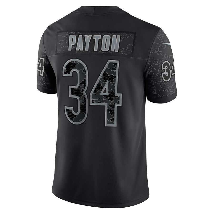 Johmsee C.Bears #34 Walter Payton Player Black RFLCTV Limited Game Stitched Jerseys
