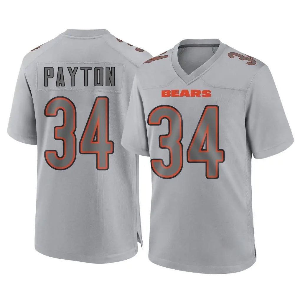 Johmsee C.Bears #34 Walter Payton Player Gray Atmosphere Fashion Game Stitched Jerseys