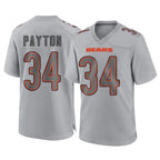 Johmsee C.Bears #34 Walter Payton Player Gray Atmosphere Fashion Game Stitched Jerseys