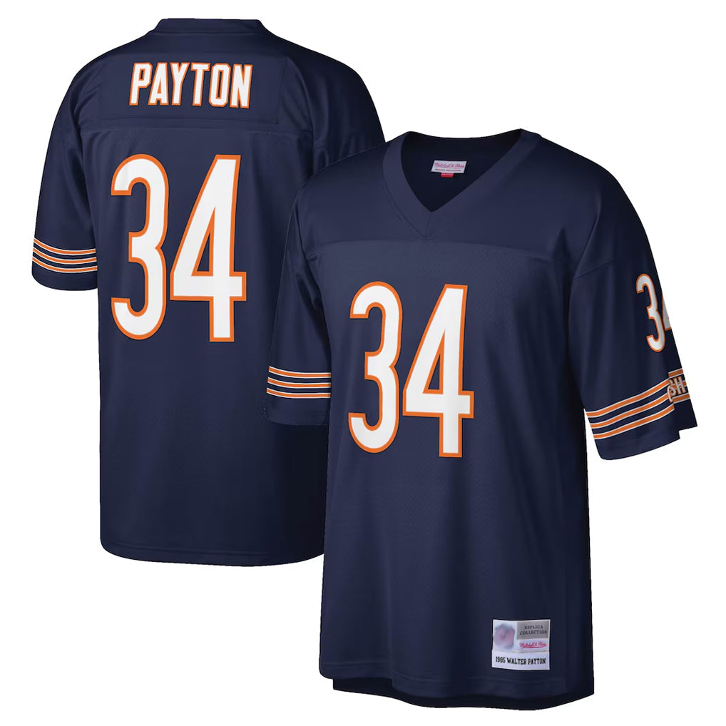 Johmsee C.Bears #34 Walter Payton Player Navy Mitchell & Ness Legacy Replica Stitched Jerseys