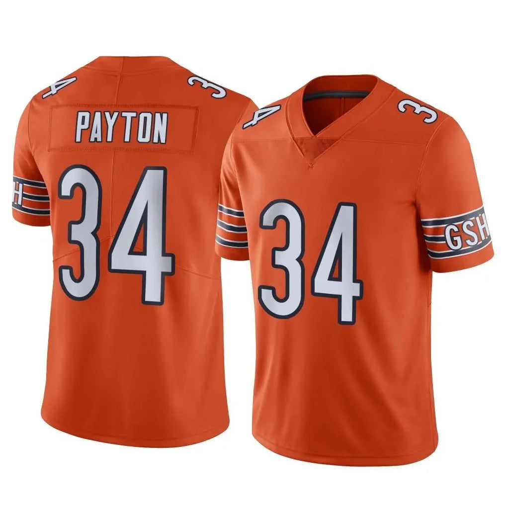 Johmsee C.Bears #34 Walter Payton Player Orange Alternate Vapor Limited Home Game Stitched Jerseys