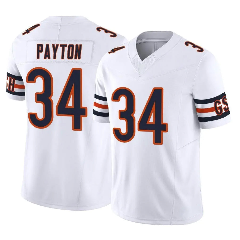 Johmsee C.Bears #34 Walter Payton Player White Vapor F.U.S.E. Limited Home Game Stitched Jerseys