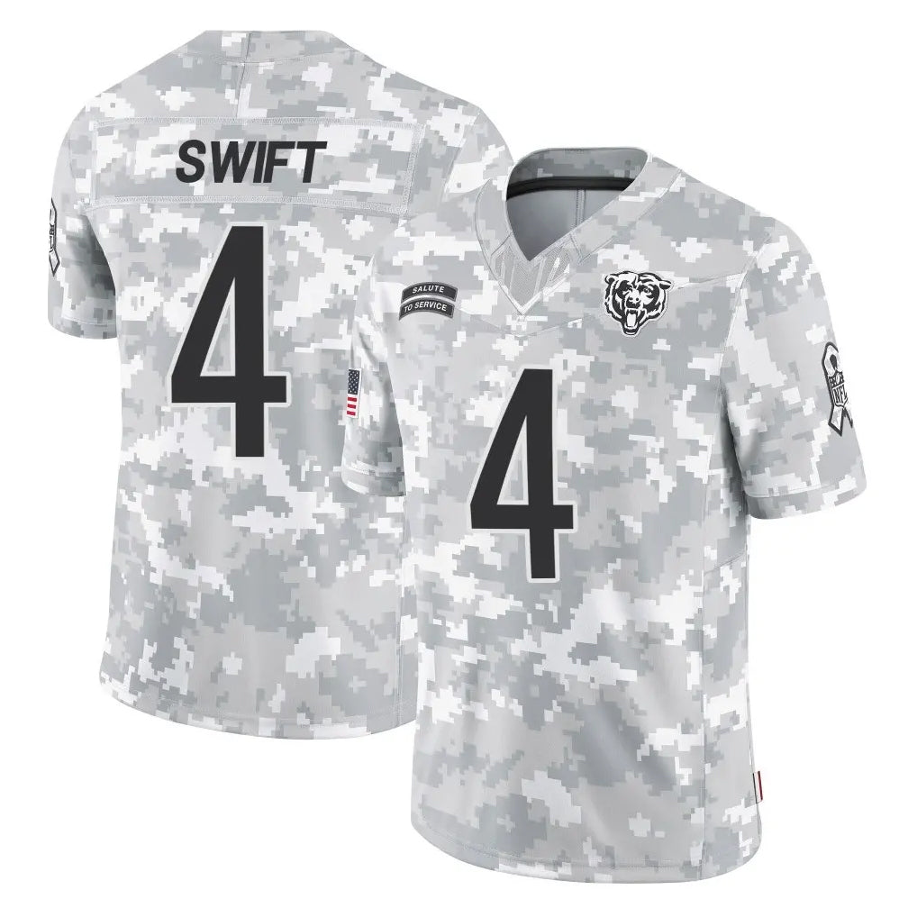 Johmsee C.Bears #4 D'Andre Swift Player Arctic Camo Salute to Service Limited Stitched Jerseys