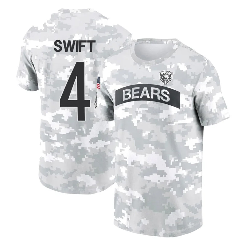 Johmsee C.Bears #4 D'Andre Swift Player Arctic Camo Salute to Service Performance T-Shirt Limited Stitched Jerseys