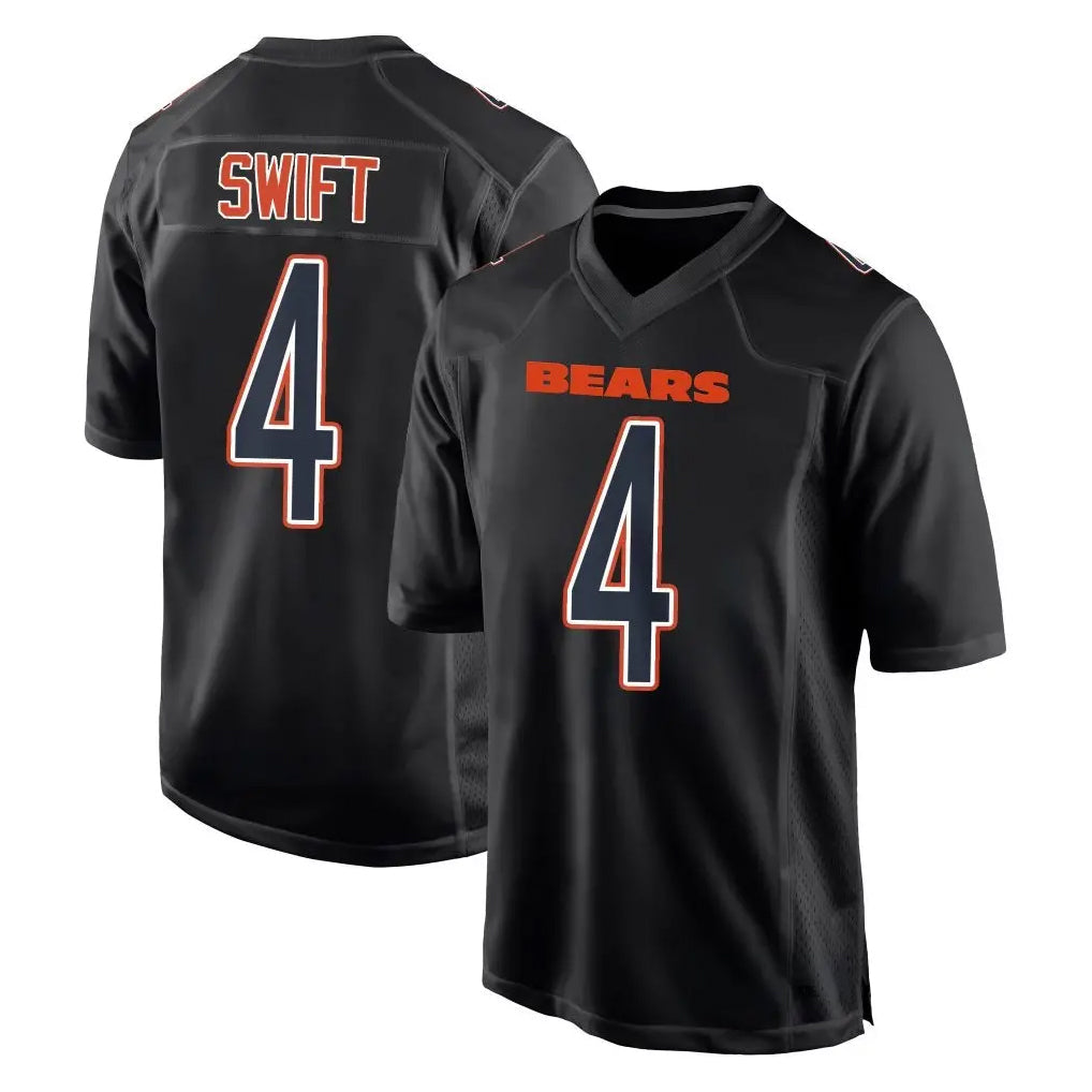 Johmsee C.Bears #4 D'Andre Swift Player Carbon Black Fashion Game Stitched Jerseys