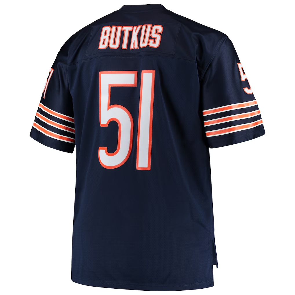 Johmsee C.Bears #51 Dick Butkus Mitchell & Ness Navy Big & Tall 1966 Retired Player Replica Jersey