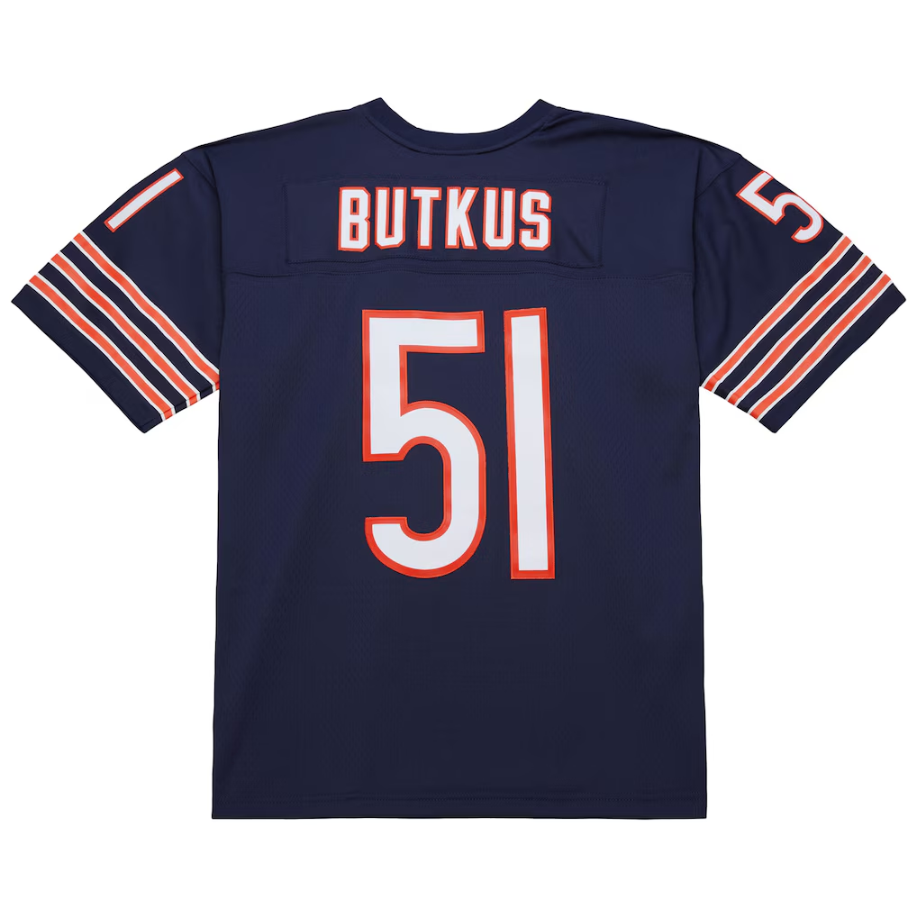 Johmsee C.Bears #51 Dick Butkus Mitchell & Ness Navy Legacy Replica Stitched Puhic Jersey