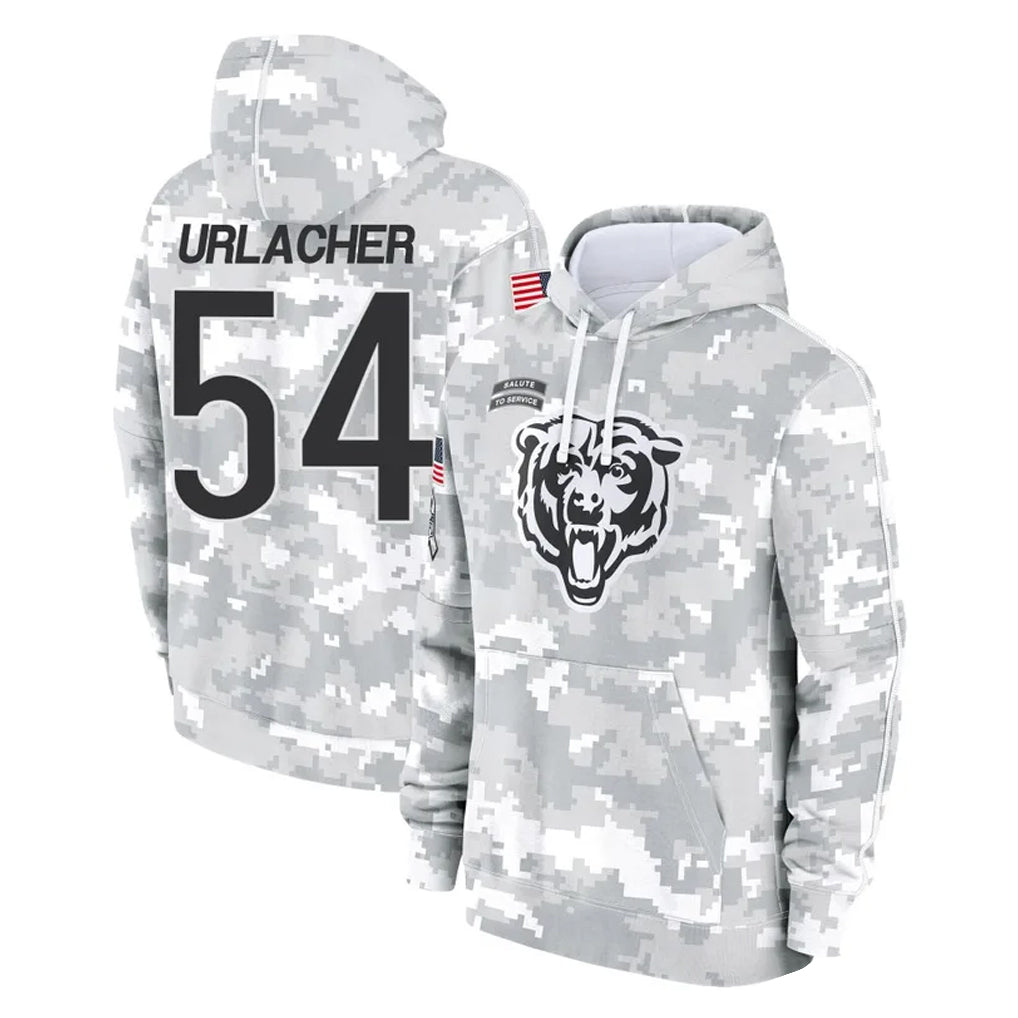 Johmsee C.Bears #54 Brian Urlacher Player Arctic Camo Salute to Service Pullover Hoodies Limited Stitched Jerseys