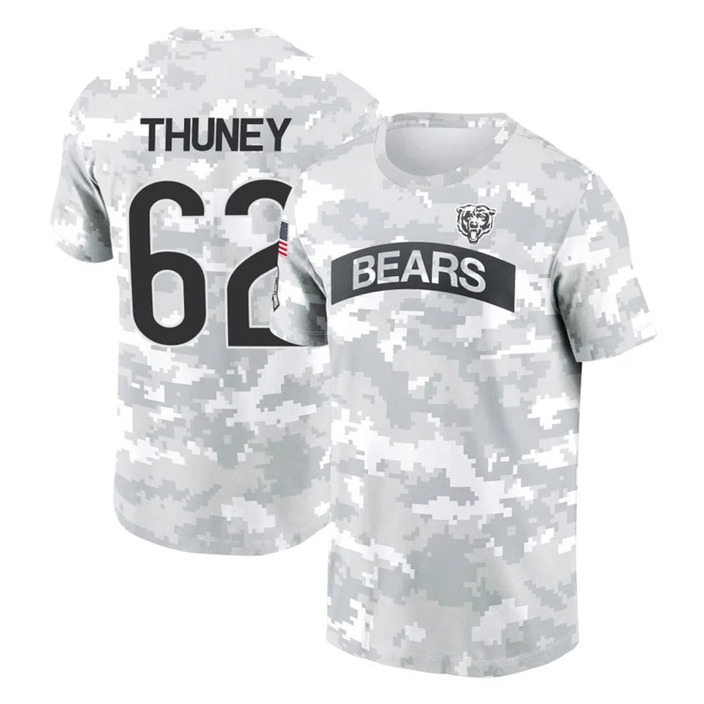 Johmsee C.Bears #62 Joe Thuney Player Arctic Camo Salute to Service Performance T-Shirt Limited Stitched Jerseys