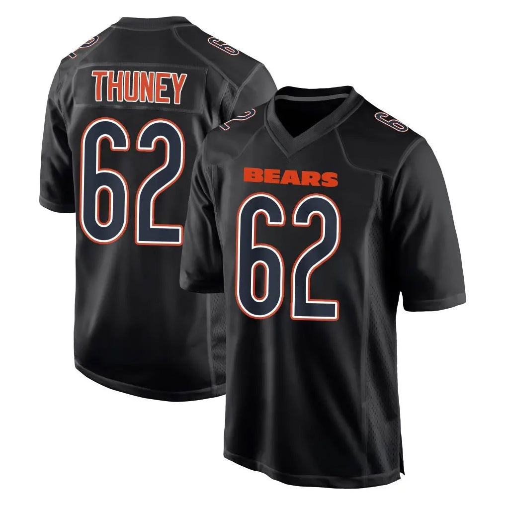 Johmsee C.Bears #62 Joe Thuney Player Carbon Black Fashion Game Stitched Jerseys