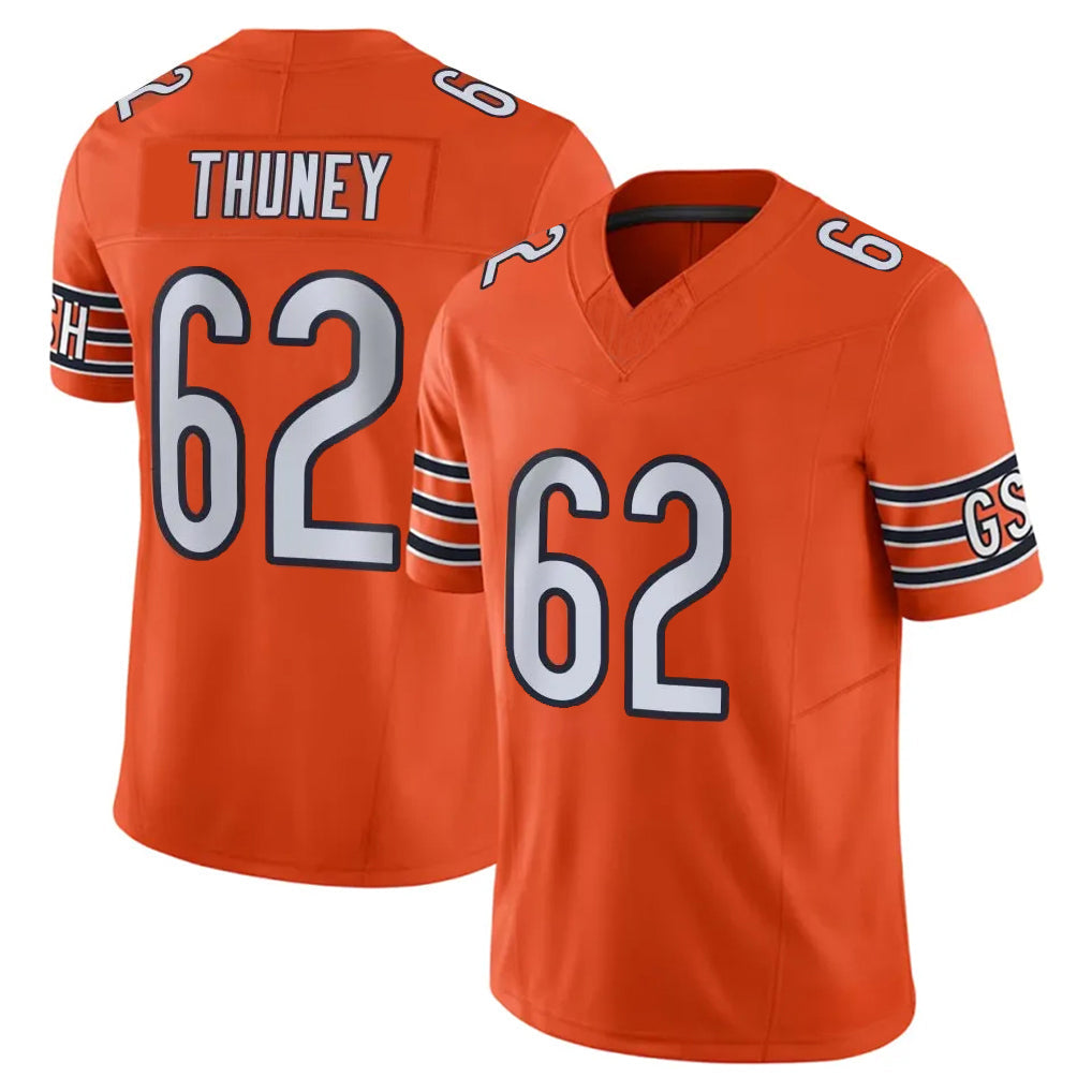 Johmsee C.Bears #62 Joe Thuney Player Orange Vapor F.U.S.E. Limited Home Game Stitched Jerseys
