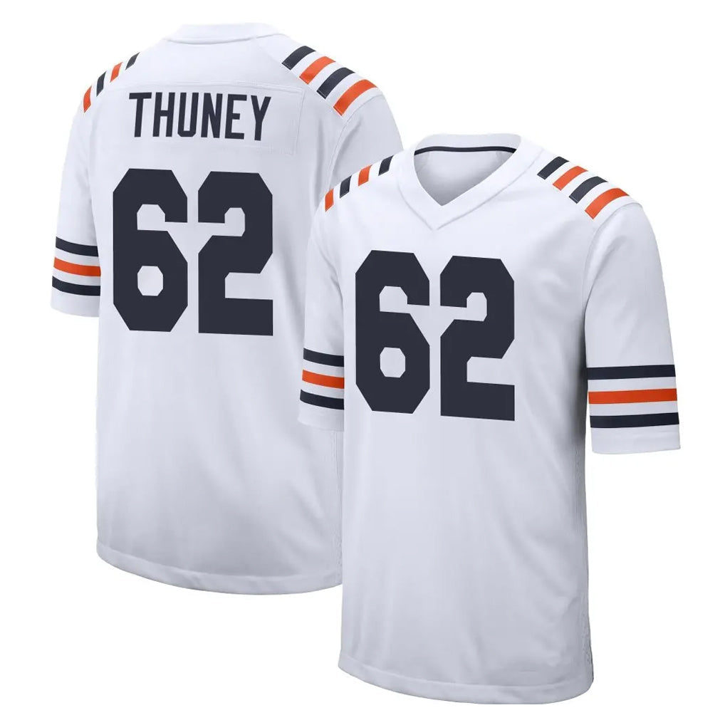 Johmsee C.Bears #62 Joe Thuney Player White Classic Home Game Stitched Jerseys