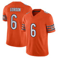 Johmsee C.Bears #6 Kyler Gordon Player Orange Vapor F.U.S.E. Limited Home Game Stitched Jerseys