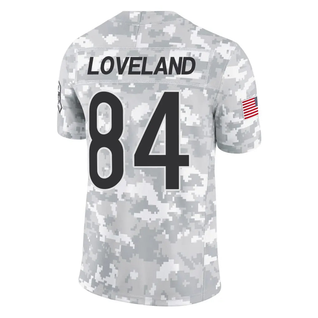 Johmsee C.Bears #84 Colston Loveland Player Arctic Camo Salute to Service Limited Stitched Jerseys