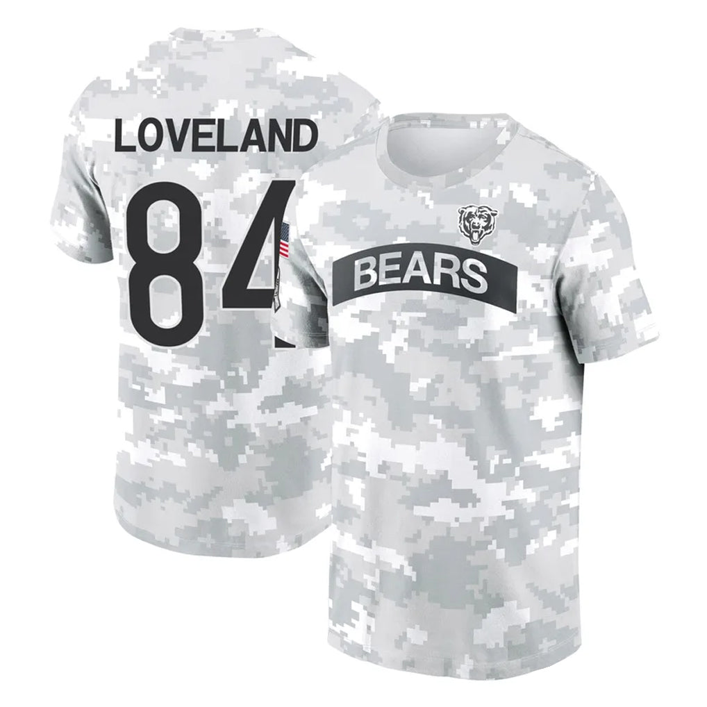 Johmsee C.Bears #84 Colston Loveland Player Arctic Camo Salute to Service Performance T-Shirt Limited Stitched Jerseys