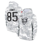 Johmsee C.Bears #85 Cole Kmet Player Arctic Camo Salute to Service Pullover Hoodies Limited Stitched Jerseys