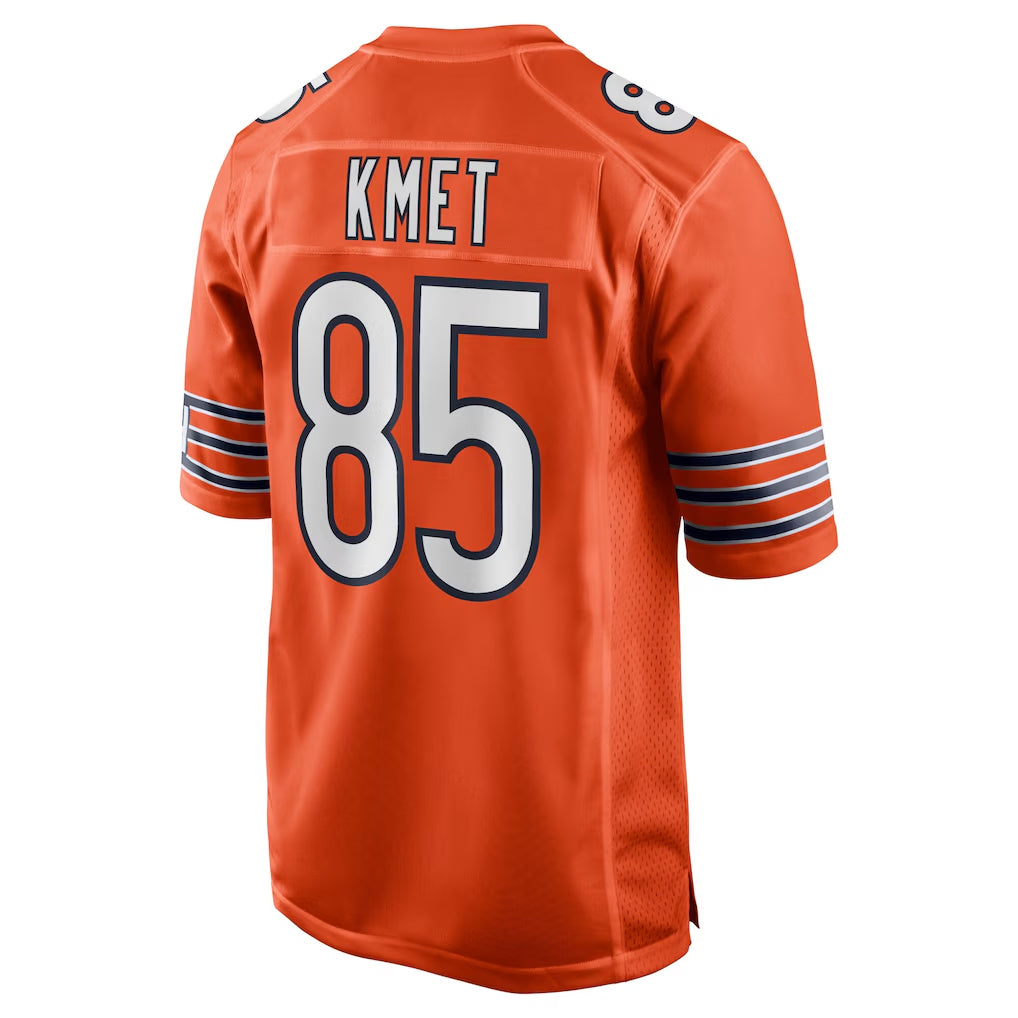 Johmsee C.Bears #85 Cole Kmet Player Orange Home Game Stitched Jerseys