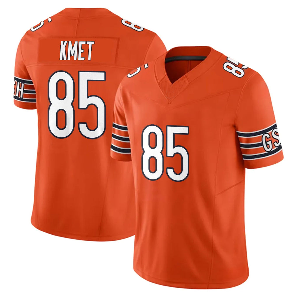Johmsee C.Bears #85 Cole Kmet Player Orange Vapor F.U.S.E. Limited Home Game Stitched Jerseys