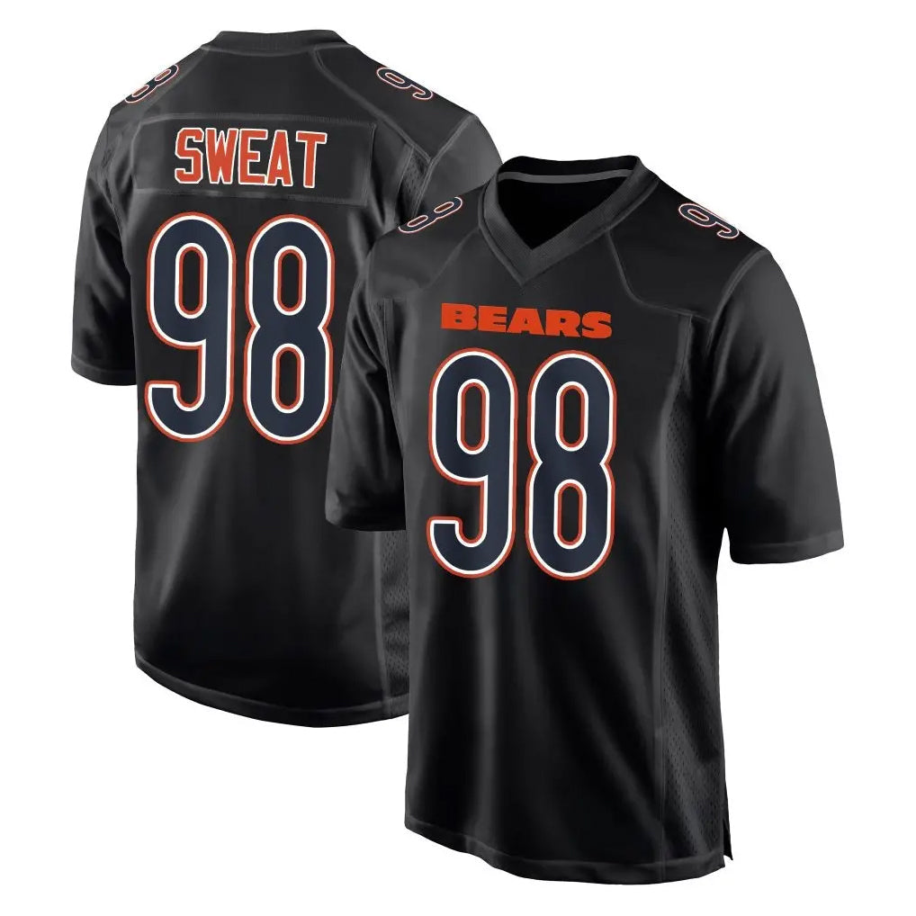 Johmsee C.Bears #98 Montez Sweat Player Carbon Black Fashion Game Stitched Jerseys