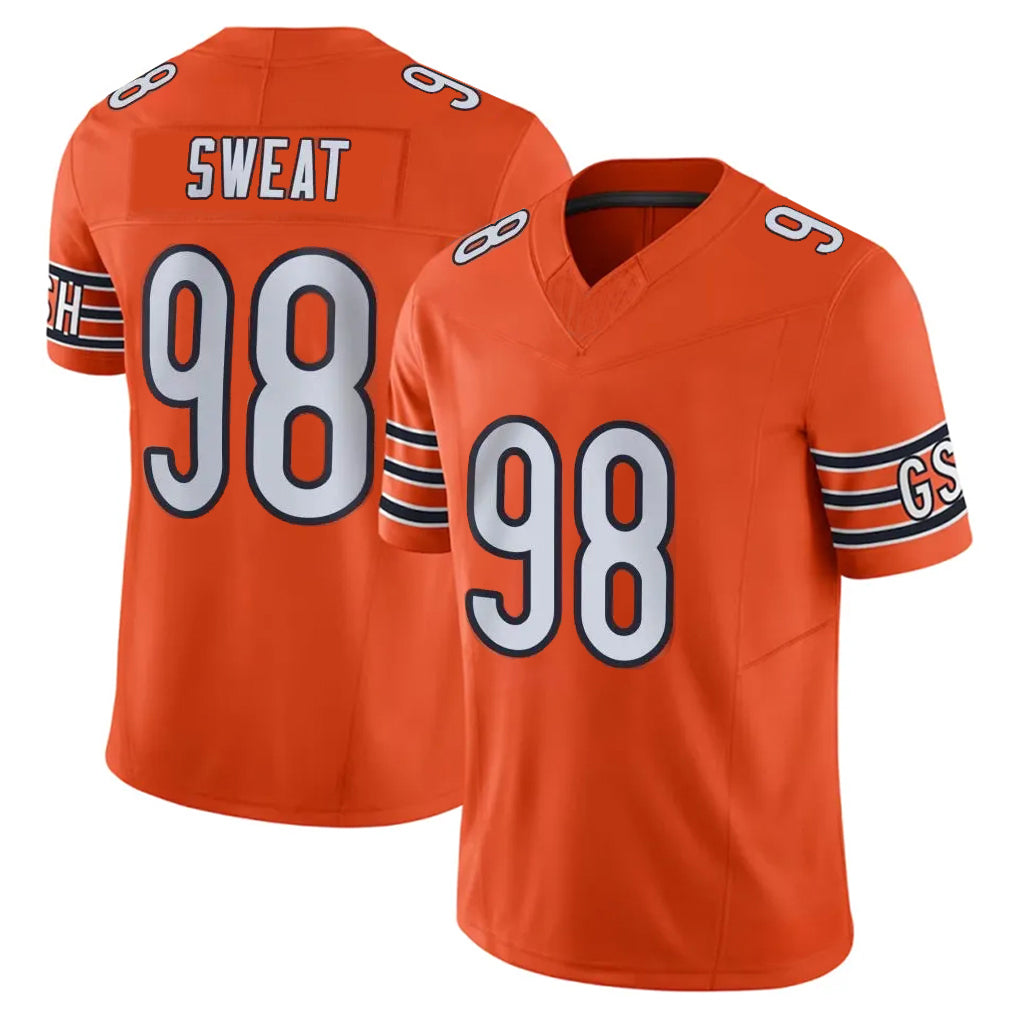 Johmsee C.Bears #98 Montez Sweat Player Orange Vapor F.U.S.E. Limited Home Game Stitched Jerseys