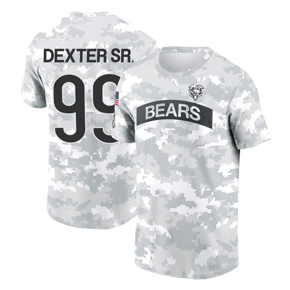 Johmsee C.Bears #99 Gervon Dexter Sr. Player Arctic Camo Salute to Service Performance T-Shirt Limited Stitched Jerseys