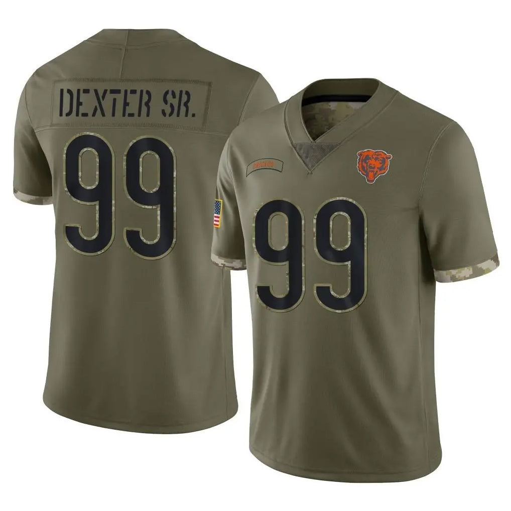 Johmsee C.Bears #99 Gervon Dexter Sr. Player Olive Salute to Service Limited Game Stitched Jerseys