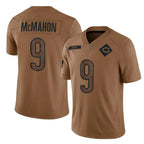 Johmsee C.Bears #9 Jim McMahon Player Brown Salute to Service Limited Stitched Jerseys