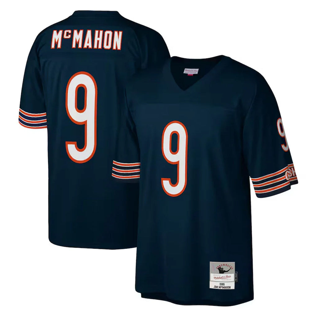 Johmsee C.Bears #9 Jim McMahon Player Navy Mitchell & Ness Navy Legacy Replica Stitched Jerseys