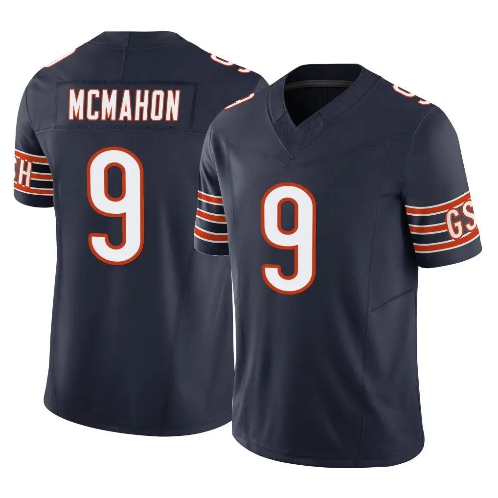 Johmsee C.Bears #9 Jim McMahon Player Navy Vapor F.U.S.E. Limited Home Game Stitched Jerseys