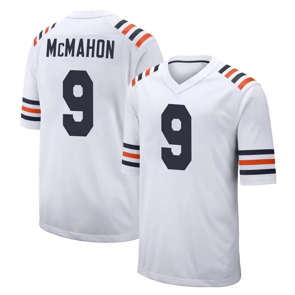 Johmsee C.Bears #9 Jim McMahon Player White Classic Home Game Stitched Jerseys