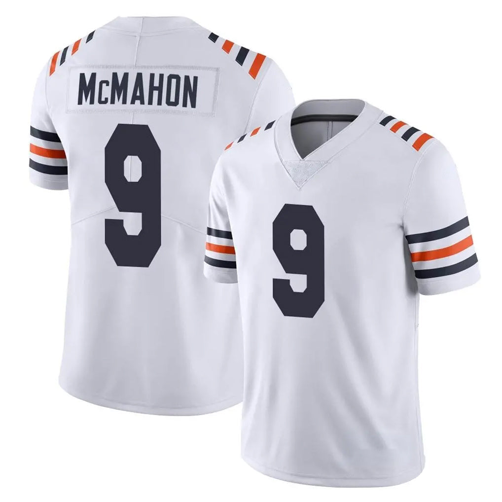 Johmsee C.Bears #9 Jim McMahon Player White Classic Vapor Limited Home Game Stitched Jerseys