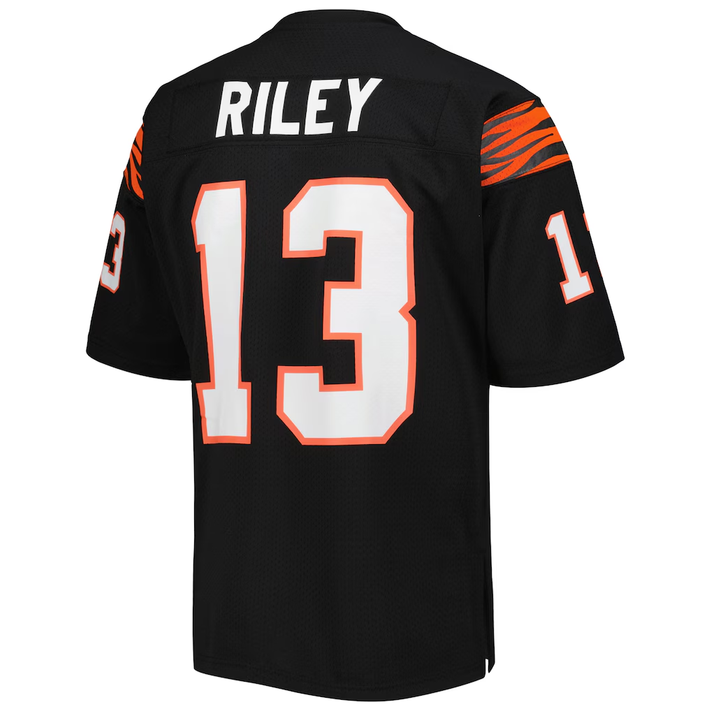 Johmsee C.Bengals 1981 #13 Ken Riley Mitchell & Ness Black Authentic Throwback Retired Player Jersey