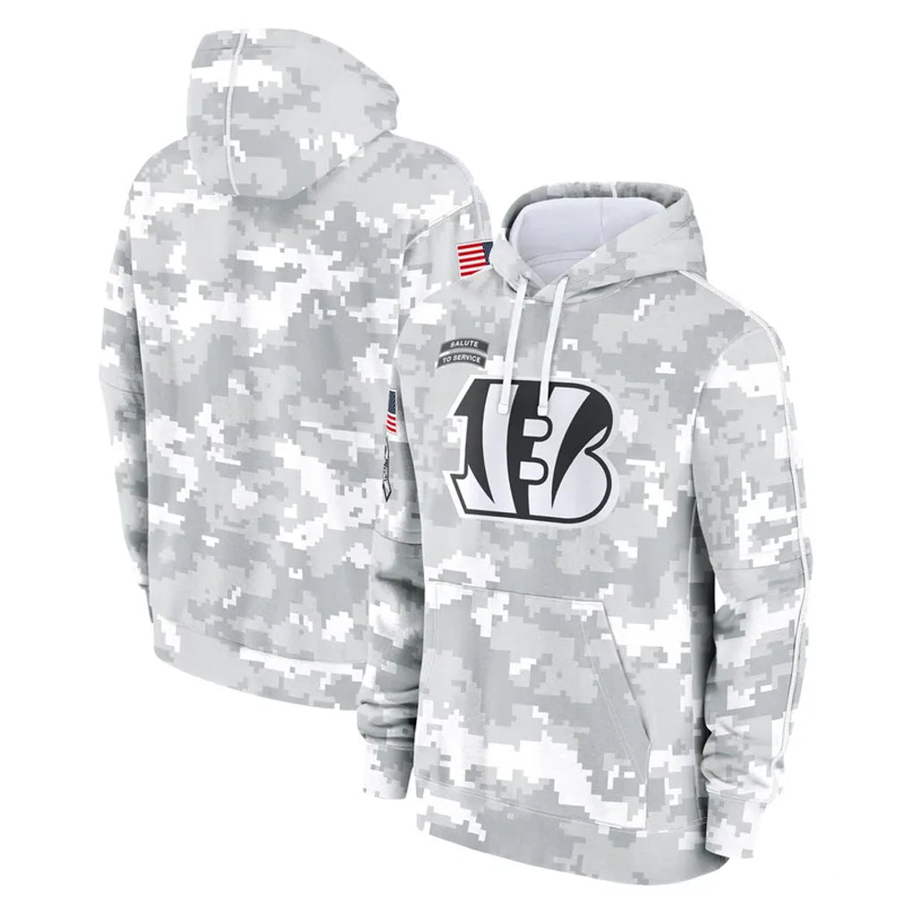 Johmsee C.Bengals Arctic Camo Salute to Service Pullover Hoodie Limited Blank Player Stitched Jerseys