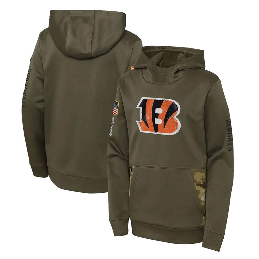 Johmsee C.Bengals Olive Salute to Service Performance Pullover Hoodie Blank Player Stitched Jerseys
